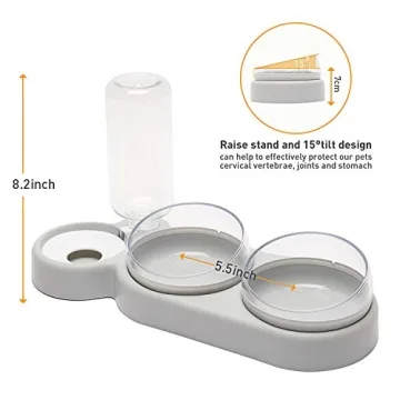YEACHA Elevated Cat Bowls Set with Automatic Water Dispenser