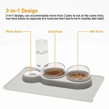 YEACHA Elevated Cat Bowls Set with Automatic Water Dispenser