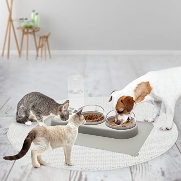YEACHA Elevated Cat Bowls Set with Automatic Water Dispenser