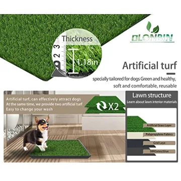 OLONBIN Dog Grass Pads - Easy Indoor Outdoor Puppy Training
