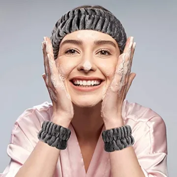 WILLBOND Spa Headband and Wrist Washband Set - 9 Pieces