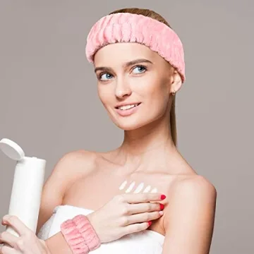 WILLBOND Spa Headband and Wrist Washband Set - 9 Pieces