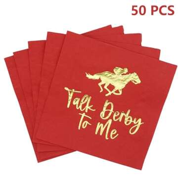 Talk Derby to me Napkins, Kentucky Derby Party Decorations, Kentucky Derby Birthday Party Decoration...