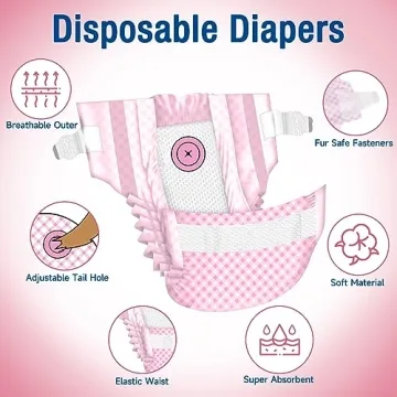 Pet Soft Disposable Dog Diapers with Adjustable Foam Tail Hole