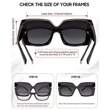 LVIOE Oversized Fit Over Sunglasses with UV400 Protection