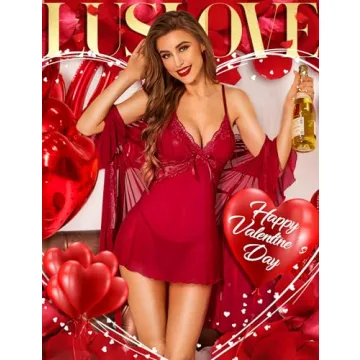 LUSLOVE 3-Piece Babydoll Lingerie Set for Women
