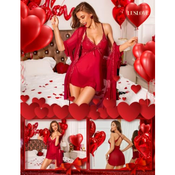 LUSLOVE 3-Piece Babydoll Lingerie Set for Women