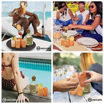 Nevlers 4 PCS Himalayan Salt Shot Glasses for Tequila, All Natural Himalayan Salt Tequila Shot Glasses - Handcrafted Shot Glass - 3" H Himalayan Shot Glasses | Himalayan Salt Glasses Tequila