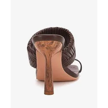 Stylish VETASTE Braided Heeled Mule Sandals for Women