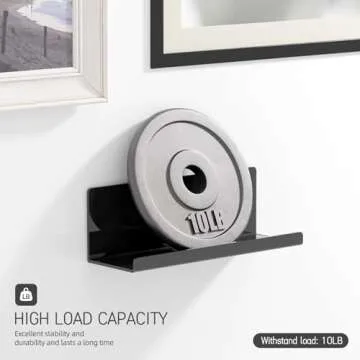 PAVSTINE Acrylic Floating Shelves for Wall No Drilling, Self Adhesive Wall Shelf, 12 Inch Floating Shelf Stick on Wall Shelf, for Bathroom, Kitchen, Bedroom, Office, Gaming Room, Black