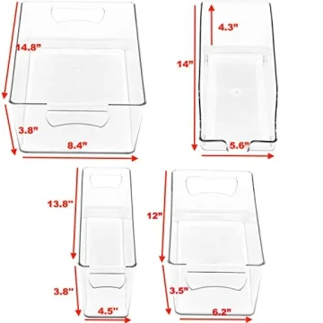 SimpleHouseware Refrigerator Storage Organizer Bins Set of 6