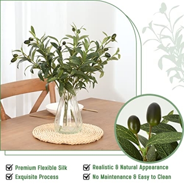 Waipfaru Faux Olive Branches for Lifelike Decor