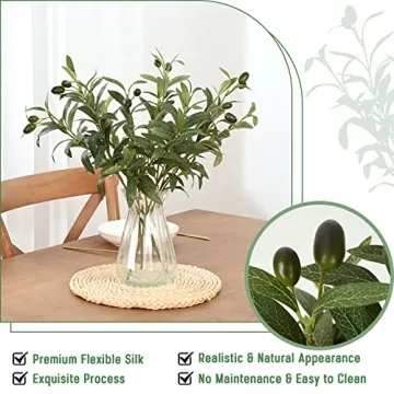 Waipfaru Faux Olive Branches for Lifelike Decor