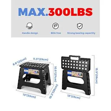 ACKO 11 inch Folding Step Stool 2 Pack for Kitchen Bathroom