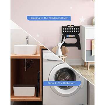 ACKO 11 inch Folding Step Stool 2 Pack for Kitchen Bathroom