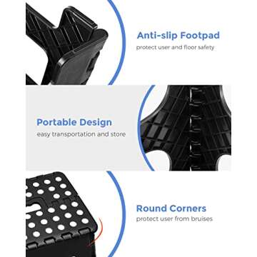 ACKO 11 inch Folding Step Stool 2 Pack for Kitchen Bathroom