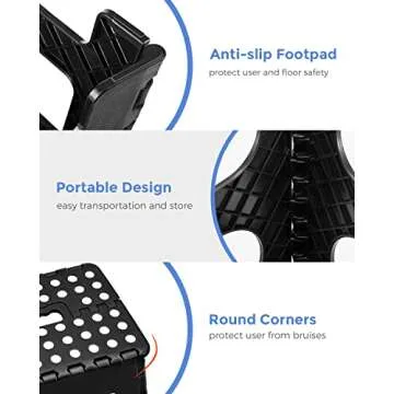 ACKO 11 inch Folding Step Stool 2 Pack for Kitchen Bathroom