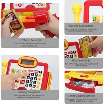 Talking Cash Register for Kids with Lights and Sounds