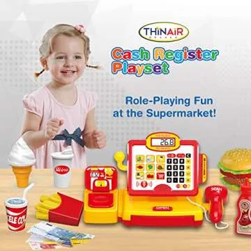 Talking Cash Register for Kids with Lights and Sounds