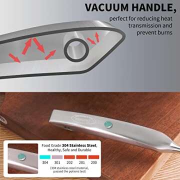 Spaghetti Server, [Rustproof, Integral Forming, Durable] Newness 304 Stainless Steel Pasta Fork with Vacuum Ergonomic Handle, Comfortable Grip Design Spaghetti Server for Kitchen, 14.33 Inches