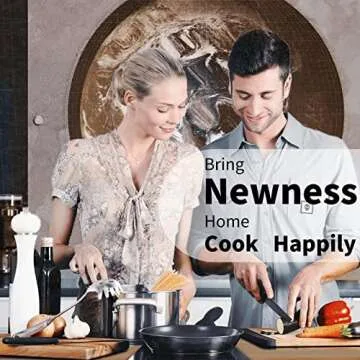 Spaghetti Server, [Rustproof, Integral Forming, Durable] Newness 304 Stainless Steel Pasta Fork with Vacuum Ergonomic Handle, Comfortable Grip Design Spaghetti Server for Kitchen, 14.33 Inches