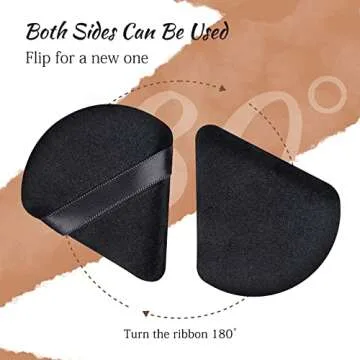 2PCS Triangle Makeup Powder Puff for Face Powder Soft Triangle Velour Powder Puff Reusable Triangle Powder Pad Pressed Applicator for Under Eyes and Face Corners Loose Setting Powder