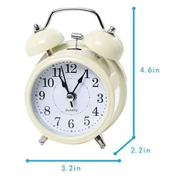 Danse Jupe 3" Twin Bell Alarm Clock for Heavy Sleepers