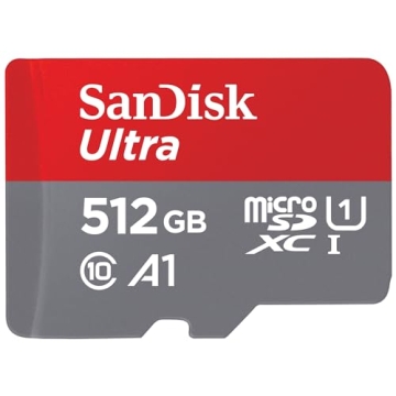 SanDisk 512GB Ultra microSDXC UHS-I Memory Card with Adapter - Up to 150MB/s, C10, U1, Full HD, A1, ...