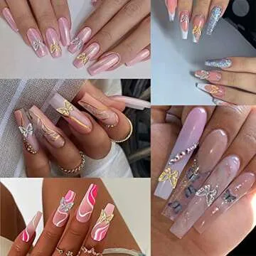 20Pcs Butterfly Nail Charms for Elegant Nail Art Supplies