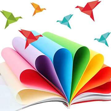 MIDUOLE Origami Paper, Pack of 500 Sheets - 20 Vivid Colors - Double Sided - 6 Inch Square, Easy Fol...
