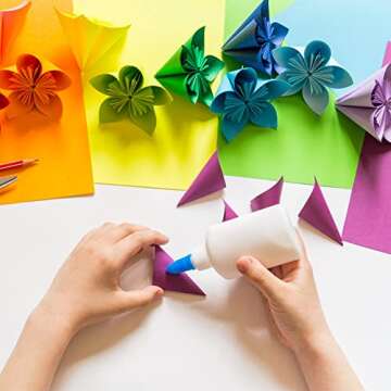 MIDUOLE Origami Paper, Pack of 500 Sheets - 20 Vivid Colors - Double Sided - 6 Inch Square, Easy Fold Paper for Kids Adult Beginners Training Arts & Crafts Projects.