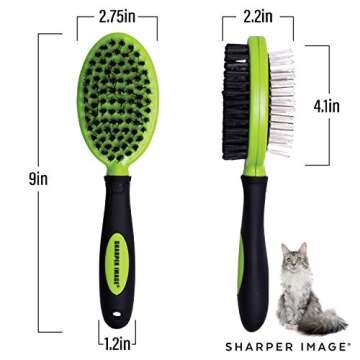 Sharper Image Dog Brush Pet Grooming Tools -Pet Brush Cat Brush 2 Sided Bristle Grooming Brush Long ...