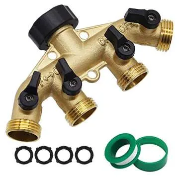 Durable Twinkle Star Garden Hose Splitter with 4 Outlets