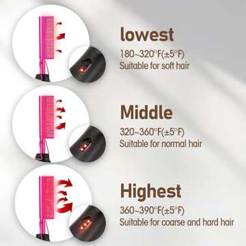 Pink Hot Comb for Fast Hair Straightening - Versatile & Safe