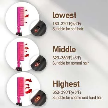 Pink Hot Comb for Fast Hair Straightening - Versatile & Safe