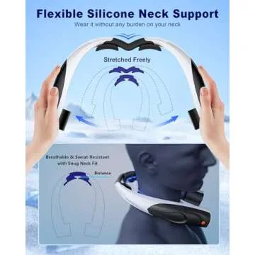 AI Neck Fan, 6 Speeds Powerful Portable Fan, 6000mAh Long-Lasting Battery Faster Cooling, USB-C Rechargeable, Ultra-Quiet, Hands-Free, 360° Airflow, Personal Fan for Women Men Office Travel Outdoor