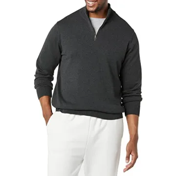 Amazon Essentials Men's Cotton Quarter-Zip Sweater Comfort Fit