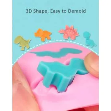 Alimat PluS Silicone Gummy Molds Candy Molds with 2 Droppers, Chocolate Molds Including Mini Dinosaur, Cat Claw, Hearts, Flowers, Bear Shape Gummie Molds, Pack of 5 for 210 Gummies