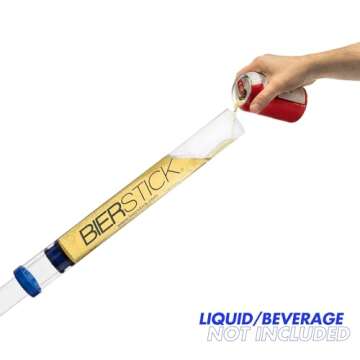 Beer Bong Bierstick 2.0 Syringe - College Gift Party Tool - Perfect for Tailgating, Spring Break, and Boat Parties - Funnel Holds 24oz with Removable Mouthpiece