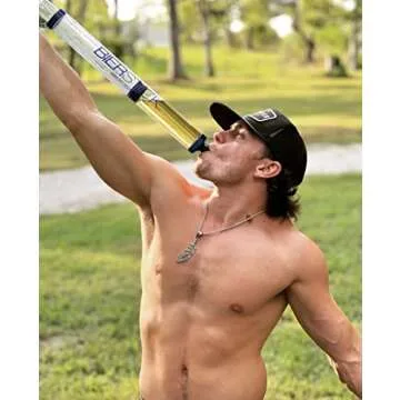 Beer Bong Bierstick 2.0 Syringe - College Gift Party Tool - Perfect for Tailgating, Spring Break, and Boat Parties - Funnel Holds 24oz with Removable Mouthpiece