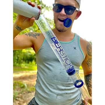 Beer Bong Bierstick 2.0 Syringe - College Gift Party Tool - Perfect for Tailgating, Spring Break, and Boat Parties - Funnel Holds 24oz with Removable Mouthpiece