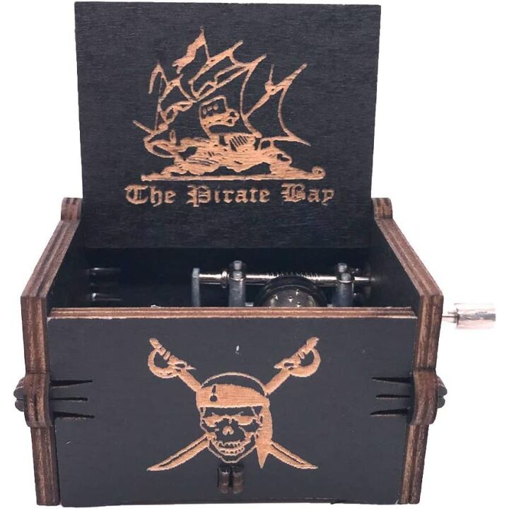 Carved Wooden Pirates of the Caribbean Music Box