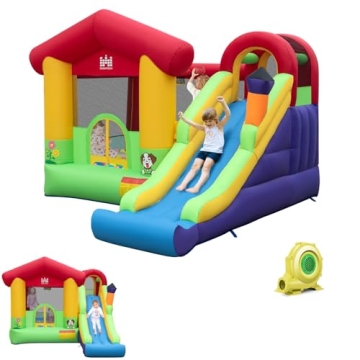 BOUNTECH Inflatable Bounce House, Bouncy House for Kids 5-12 Indoor Outdoor Fun with Long Slide, 735...