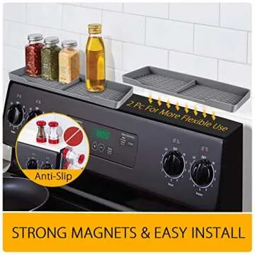VGIGCICV Magnetic Stove Top Shelf Spice Rack Organizer