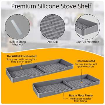 VGIGCICV Magnetic Stove Top Shelf Spice Rack Organizer