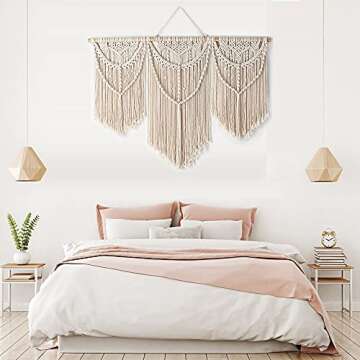 Mokof Macrame Wall Hanging Large, Boho Wall Art Decor, 43"x32"