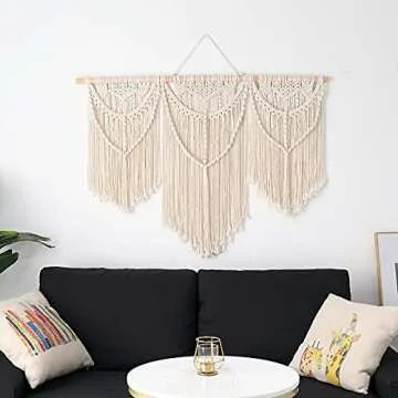 Mokof Macrame Wall Hanging Large, Boho Wall Art Decor, 43"x32"