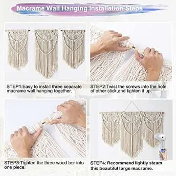 Mokof Macrame Wall Hanging Large, Boho Wall Art Decor, 43"x32"