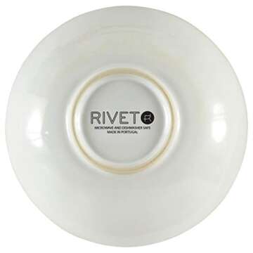 Amazon Brand – Rivet Modern Reactive-Glaze Stoneware 6-Piece Dinner Bowl Set, Azure Watercolor