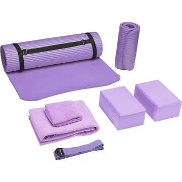 GoYoga 7-Piece Yoga Set with Mat, Blocks & More